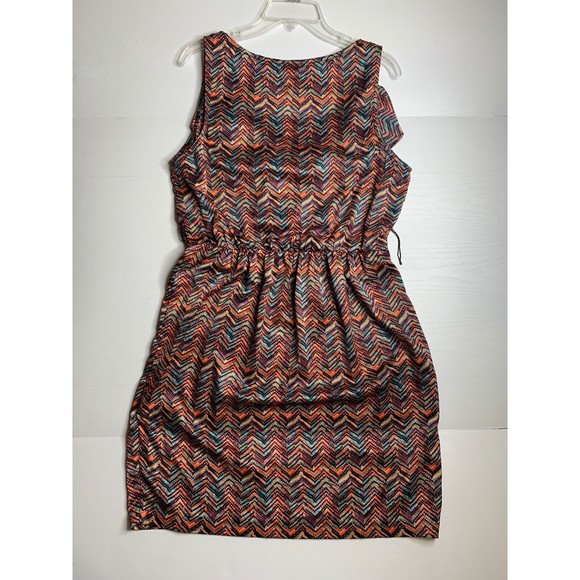 Bisou Bisou Orange blue Purple Ruffle Sleeveless V Neck Mini Women Dress size 14 - Picture 13 of 14